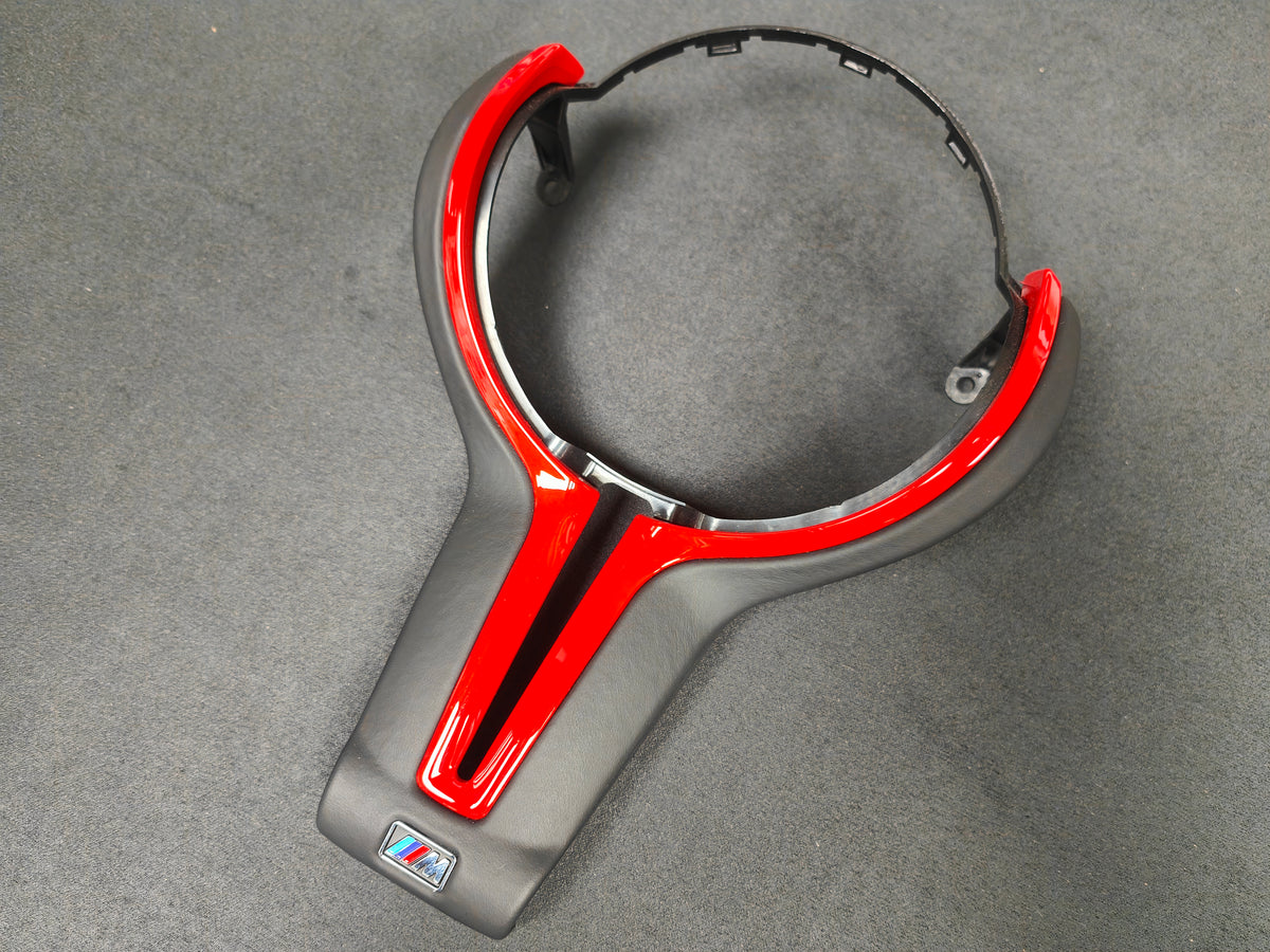 BMW F-SERIES ///M LEATHER / RED STEERING WHEEL TRIM - M2 M3 M4 M5 M6
