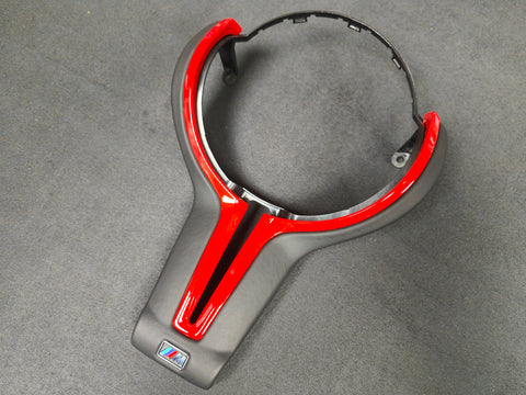BMW F-SERIES ///M LEATHER / RED STEERING WHEEL TRIM - M2 M3 M4 M5 M6