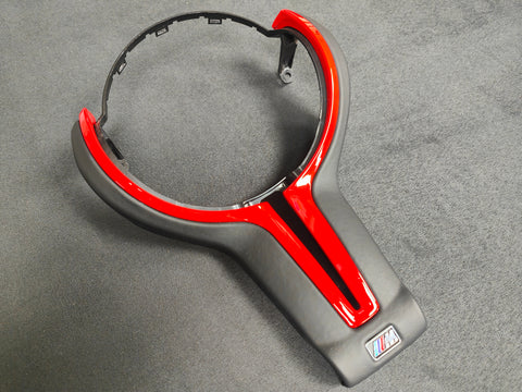 BMW F-SERIES ///M LEATHER / RED STEERING WHEEL TRIM - M2 M3 M4 M5 M6