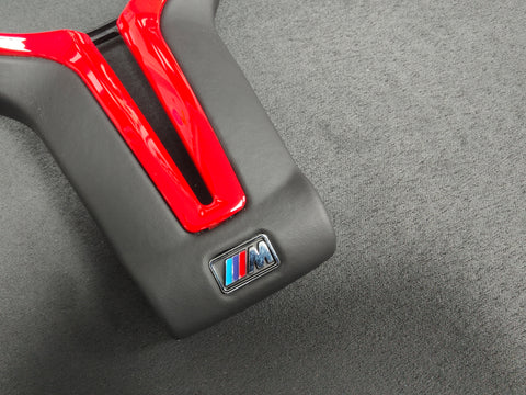 BMW F-SERIES ///M LEATHER / RED STEERING WHEEL TRIM - M2 M3 M4 M5 M6