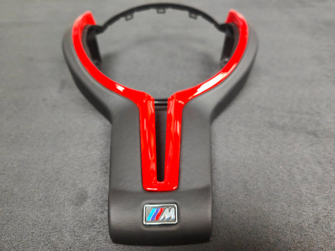 BMW F-SERIES ///M LEATHER / RED STEERING WHEEL TRIM - M2 M3 M4 M5 M6