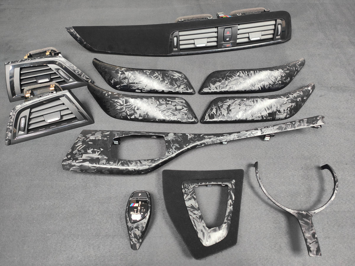 WRAPPING SERVICE - BMW F20 F21 F22 F23 LCI-2 CUSTOM INTERIOR TRIM SET - FORGED CARBON / ALCANTARA