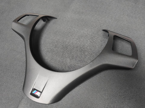 BMW E90 E92 E93 M3 - M-SPORT BLACK STEERING COVER TRIM - WRAPPING SERVICE