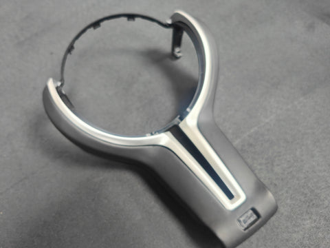 BMW F-SERIES ///M LEATHER & SILVER STEERING WHEEL TRIM - 2/3/4/5 SERIES M2 M3 M4 M5 M6