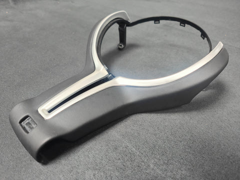 BMW F-SERIES ///M LEATHER & SILVER STEERING WHEEL TRIM - 2/3/4/5 SERIES M2 M3 M4 M5 M6