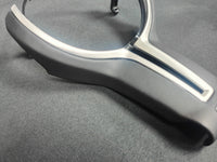 BMW F-SERIES ///M LEATHER & SILVER STEERING WHEEL TRIM - 2/3/4/5 SERIES M2 M3 M4 M5 M6