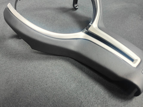 BMW F-SERIES ///M LEATHER & SILVER STEERING WHEEL TRIM - 2/3/4/5 SERIES M2 M3 M4 M5 M6
