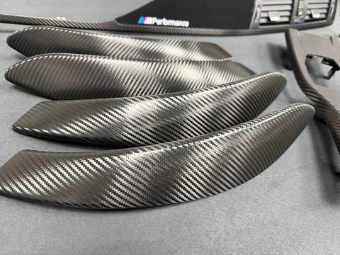 BMW F30 F31 F36 F80 M3 - PERFORMANCE STYLE / DEEP TEXTURED GLOSSY CARBON INTERIOR TRIM SET (MTD-TEX)