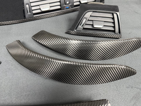 BMW F30 F31 F36 F80 M3 - PERFORMANCE STYLE / DEEP TEXTURED GLOSSY CARBON INTERIOR TRIM SET (MTD-TEX)