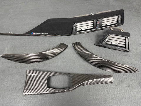 BMW F32 F82 M4 - PERFORMANCE STYLE / DEEP TEXTURED GLOSSY CARBON INTERIOR TRIM SET (MTD-TEX)