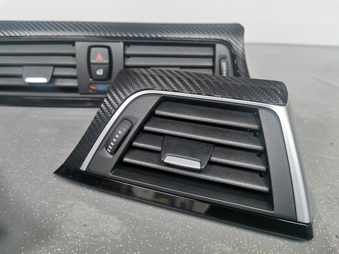 BMW F32 F82 4-SERIES COUPE LCI INTERIOR TRIM SET - DEEP TEXTURED GLOSSY CARBON / GLOSS BLACK ACCENT (MTD-TEX)