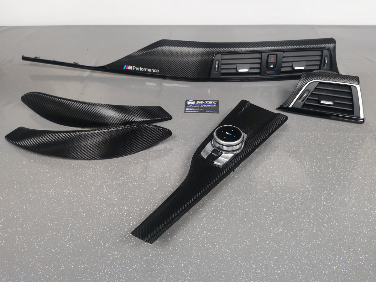 BMW F32 COUPE LCI INTERIOR TRIM SET - TEXTURED CARBON / GLOSS BLACK ACCENT