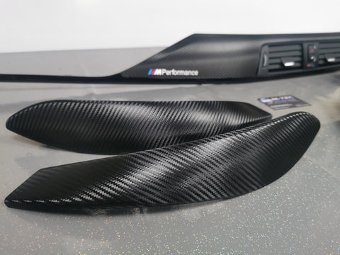 BMW F32 F82 4-SERIES COUPE LCI INTERIOR TRIM SET - DEEP TEXTURED GLOSSY CARBON / GLOSS BLACK ACCENT (MTD-TEX)