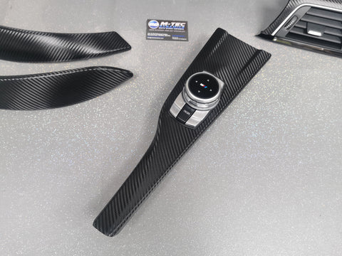 BMW F32 F82 4-SERIES COUPE LCI INTERIOR TRIM SET - DEEP TEXTURED GLOSSY CARBON / GLOSS BLACK ACCENT (MTD-TEX)