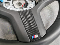 WRAPPING SERVICE - BMW F40 / F44 STEERING WHEEL FASCIA TRIM - TEXTURED BLACK CARBON