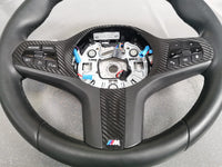 WRAPPING SERVICE - BMW F40 / F44 STEERING WHEEL FASCIA TRIM - TEXTURED BLACK CARBON