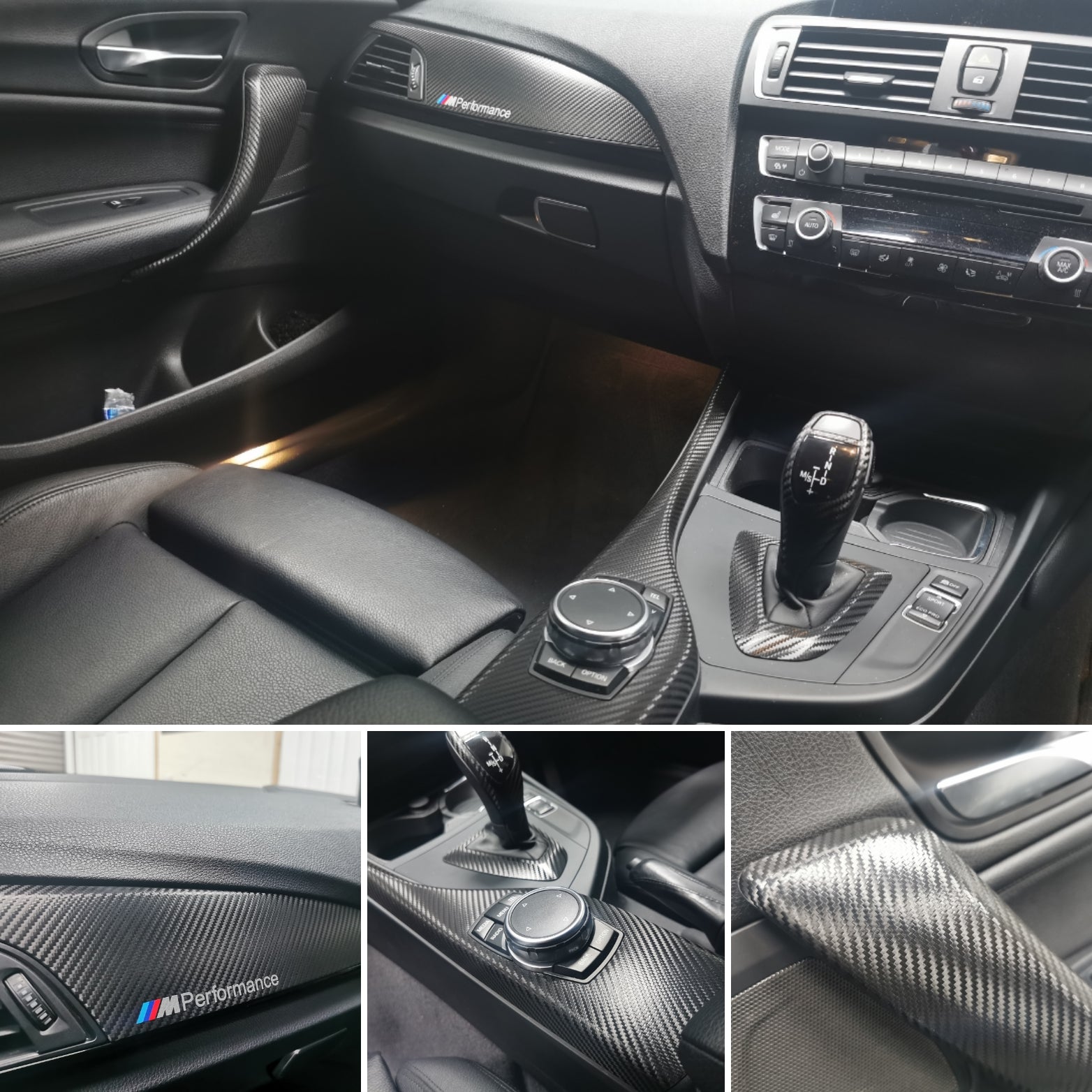 WRAPPING SERVICE - BMW F2X INTERIOR TRIM SET - DEEP TEXTURED GLOSSY CARBON / GLOSS BLACK ACCENT (MTD-TEX) - F20 F21 F22 F23