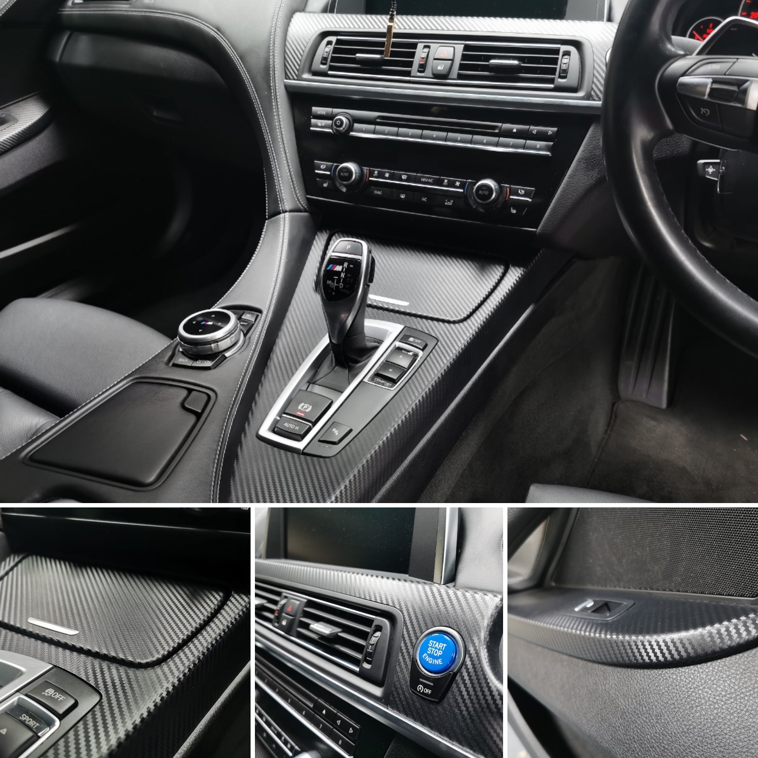 BMW 6-SERIES F06 GRAN COUPE INTERIOR TRIM SET WRAPPING SERVICE - 3D CARBON