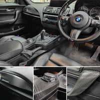 WRAPPING SERVICE - BMW F2X INTERIOR TRIM SET - TEXTURED CARBON / GLOSS BLACK ACCENT - F20 F21 F22 F23