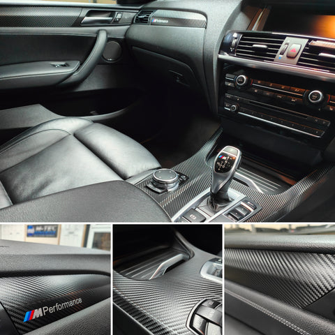 BMW X3 F25 / X4 F26 INTERIOR TRIM SET WRAPPING SERVICE - DEEP TEXTURED CARBON (MTD-TEX)