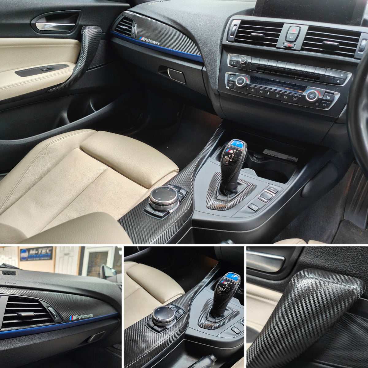 WRAPPING SERVICE - BMW F2X INTERIOR TRIM SET - TEXTURED CARBON / BLUE ACCENT - F20 F21 F22 F23