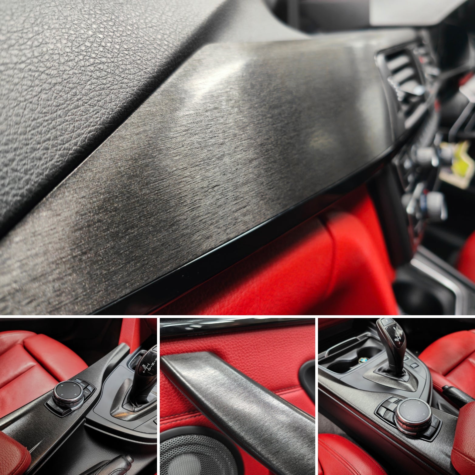 WRAPPING SERVICE - BMW F3X INTERIOR TRIM SET - BLACK BRUSHED ALUMINIUM STEEL - F30 F31 F32 F33 F36