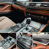 WRAPPING SERVICE - BMW F10 F11 INTERIOR TRIM SET - TEXTURED GLOSSY BLACK CARBON (MTD-TEX)