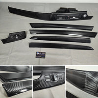 BMW F10 F11 M5 INTERIOR TRIM SET - TEXTURED GLOSSY BLACK CARBON / BLACK ACCENT (MTD-TEX)