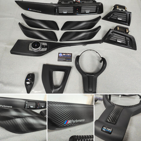 BMW F20 F21 F22 F23 LCI-2 INTERIOR TRIM SET - PREMIUM TEXTURED BLACK CARBON - WRAPPING SERVICE