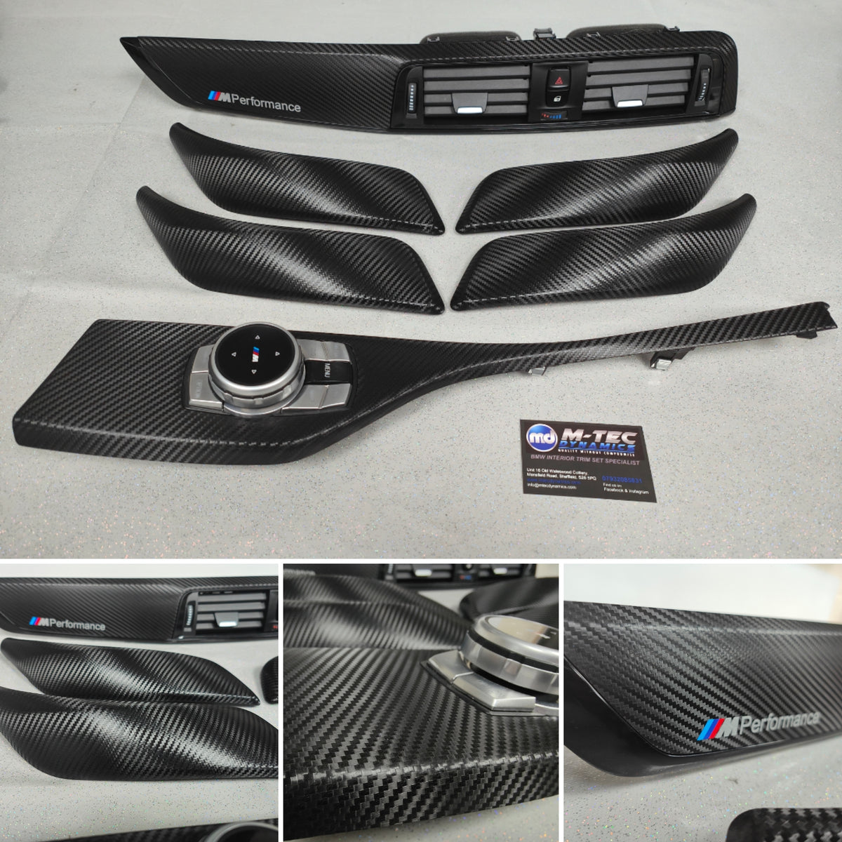 BMW F20 LCI-2 INTERIOR TRIM SET - TEXTURED CARBON / GLOSS BLACK ACCENT