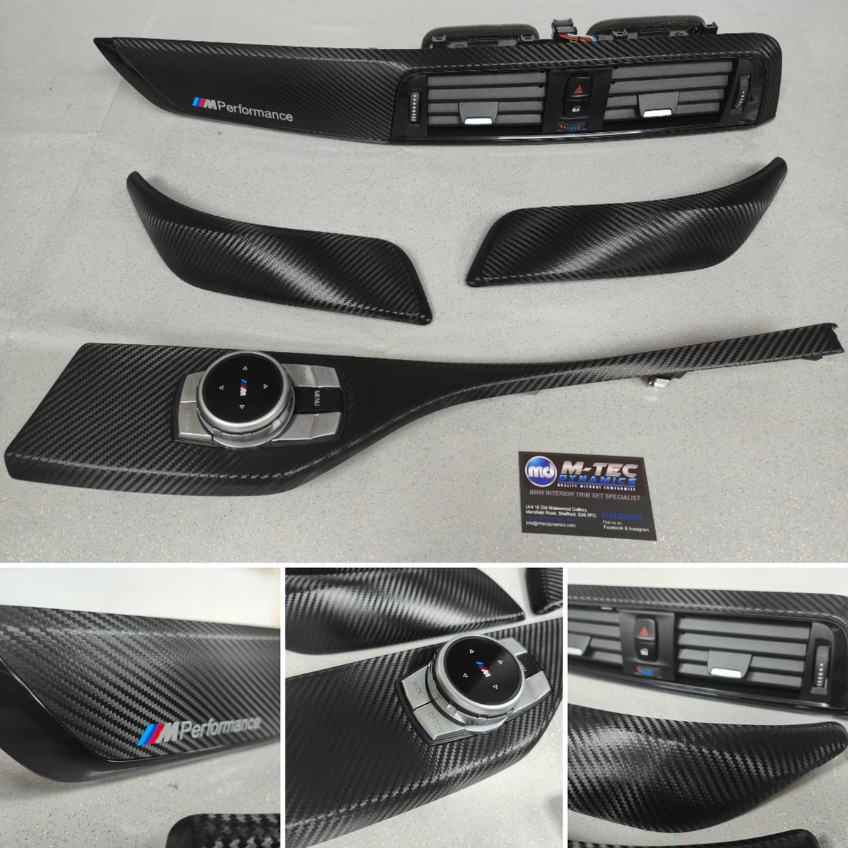 BMW F21 F22 LCI-2 INTERIOR TRIM SET - TEXTURED CARBON / GLOSS BLACK ACCENT