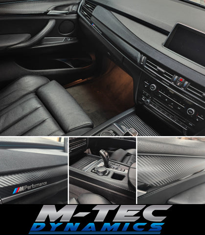 BMW X5 F15 INTERIOR TRIM SET - PERFORMANCE STYLE 3D CARBON / ALCANTARA / GLOSS BLACK ACCENTS
