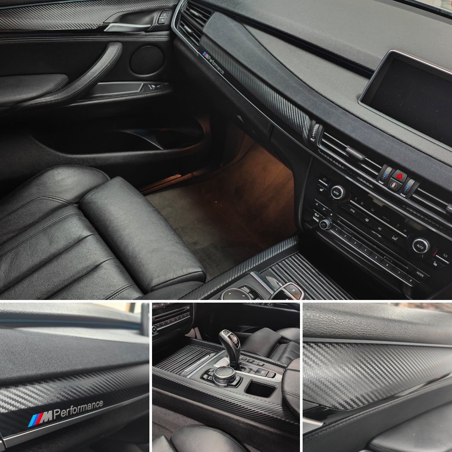 WRAPPING SERVICE - BMW X5 F15 INTERIOR TRIM SET - PERFORMANCE STYLE 3D CARBON / ALCANTARA / GLOSS BLACK ACCENTS