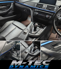WRAPPING SERVICE - BMW F3X INTERIOR TRIM SET - 3D CARBON / ALCANTARA / BLUE ACCENT - (F30 F31 F32 F33 F36)
