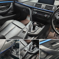 WRAPPING SERVICE - BMW F3X INTERIOR TRIM SET - 3D CARBON / ALCANTARA / BLUE ACCENT - (F30 F31 F32 F33 F36)