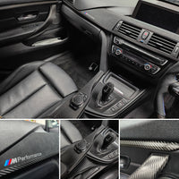WRAPPING SERVICE - BMW F36 GRAN COUPE INTERIOR TRIM SET & DOOR ACCENTS - PERFORMANCE STYLE / DEEP TEXTURED GLOSSY CARBON (MTD-TEX)