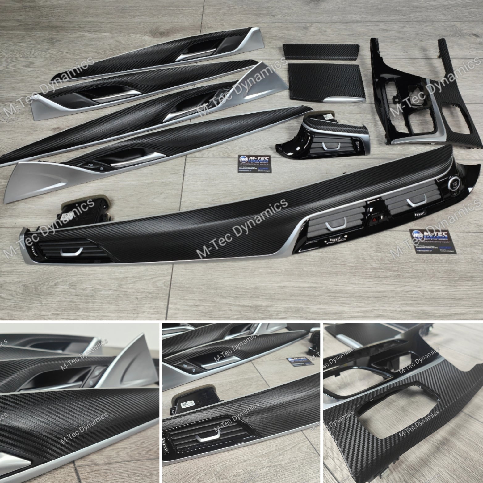 BMW G30 G31 INTERIOR TRIM SET WRAPPING SERVICE - TEXTURED BLACK CARBON