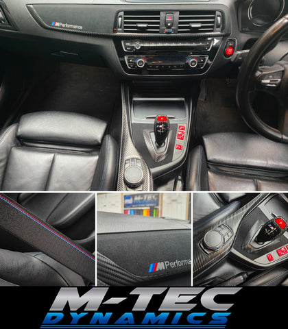 BMW F20 F21 F22 F23 LCI-2 PERFORMANCE STYLE INTERIOR TRIM SET - DEEP TEXTURED GLOSSY CARBON (MTD-TEX) - WRAPPING SERVICE