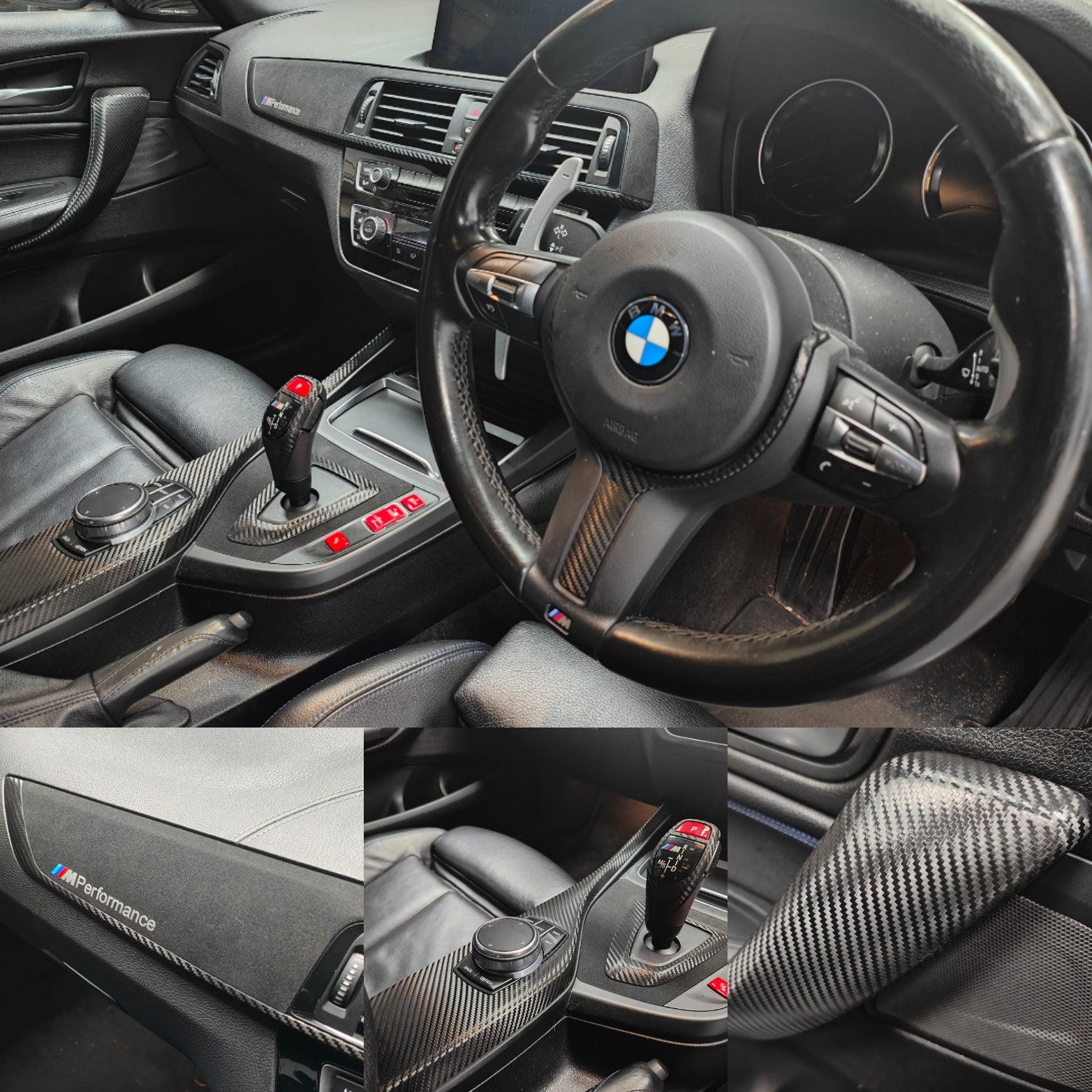 BMW F20 F21 F22 F23 LCI-2 PERFORMANCE STYLE INTERIOR TRIM SET - DEEP TEXTURED GLOSSY CARBON (MTD-TEX) - WRAPPING SERVICE