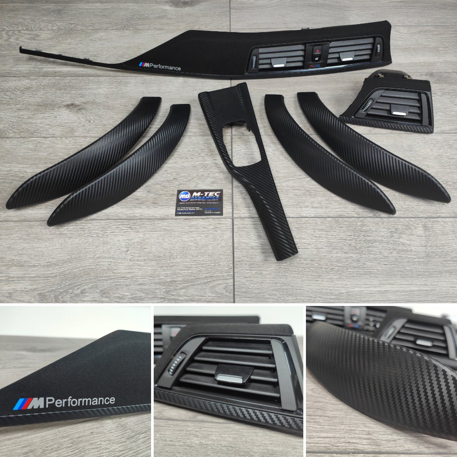 BMW F30 F31 F36 F80 PERFORMANCE STYLE INTERIOR TRIM SET - 3D CARBON