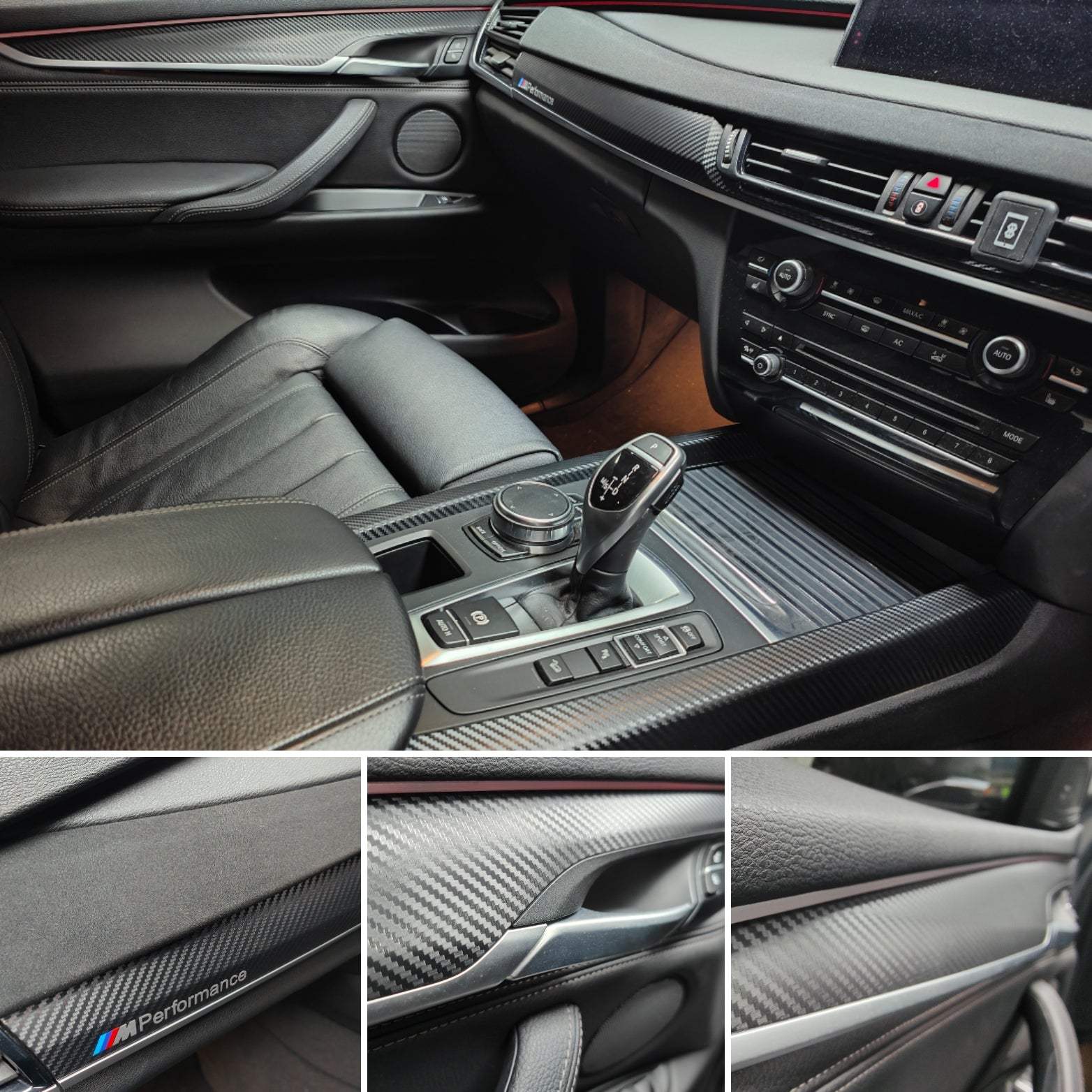 WRAPPING SERVICE - BMW X5 F15 INTERIOR TRIM SET - PERFORMANCE STYLE 3D CARBON / ALCANTARA