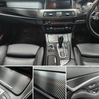WRAPPING SERVICE - BMW F10 F11 INTERIOR TRIM SET - TEXTURED GLOSSY BLACK CARBON
