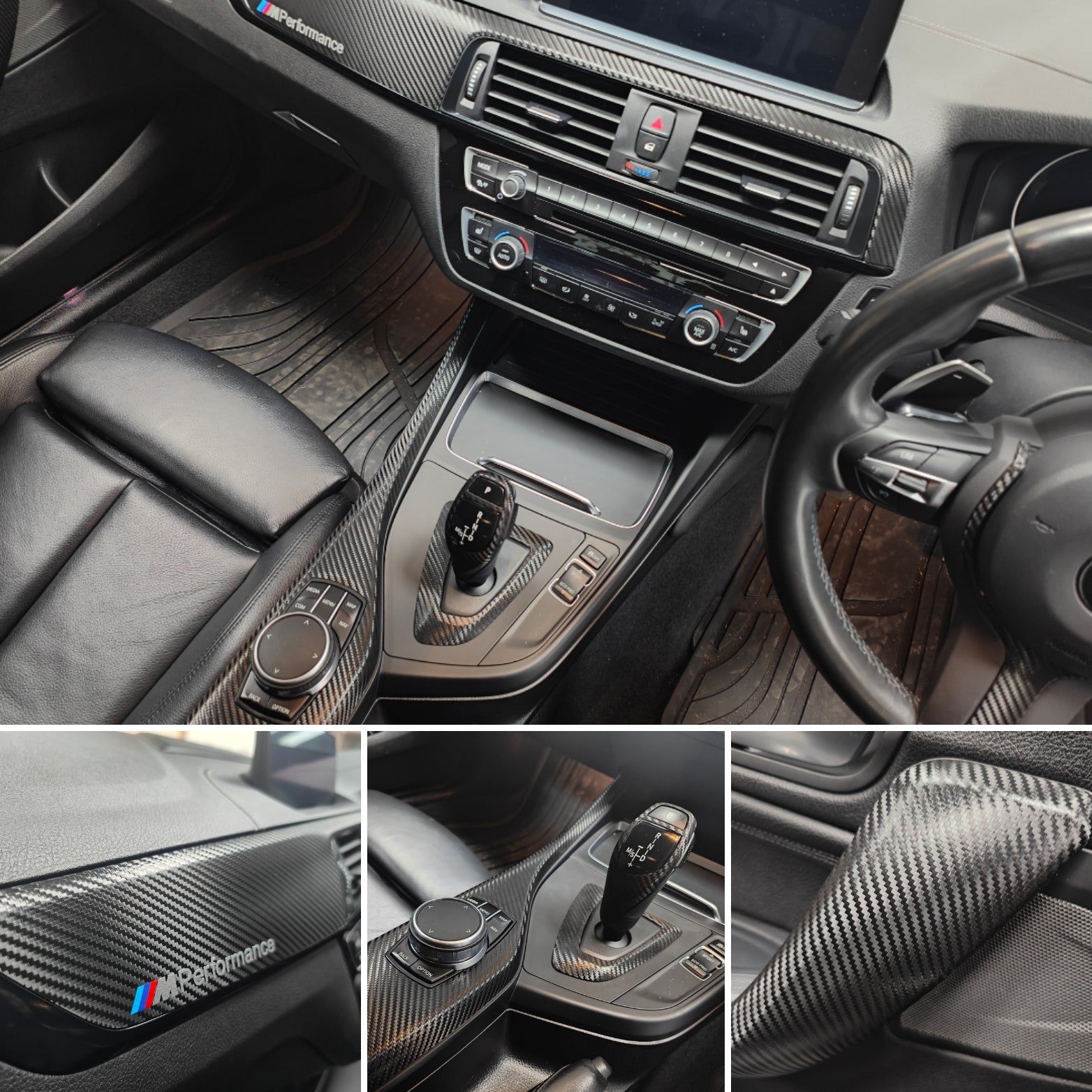 BMW F20 F21 F22 F23 LCI-2 INTERIOR TRIM SET - PREMIUM TEXTURED BLACK CARBON - WRAPPING SERVICE