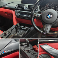 WRAPPING SERVICE - BMW F3X INTERIOR TRIM SET - 3D CARBON / GLOSS BLACK ACCENT (F30 F31 F32 F33 F34 F36)
