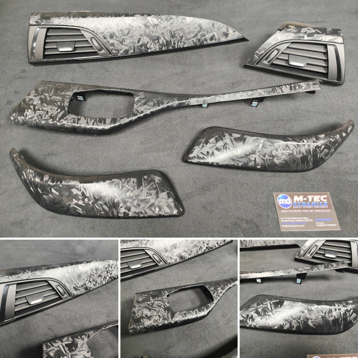BMW F21 / F22 INTERIOR TRIM SET - FORGED CARBON / GLOSS BLACK ACCENT