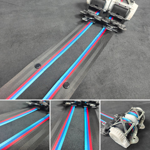 BMW 2-SERIES F22 COUPE CUSTOM WIDE STRIPE TRI-COLOUR FRONT SEAT BELT SET