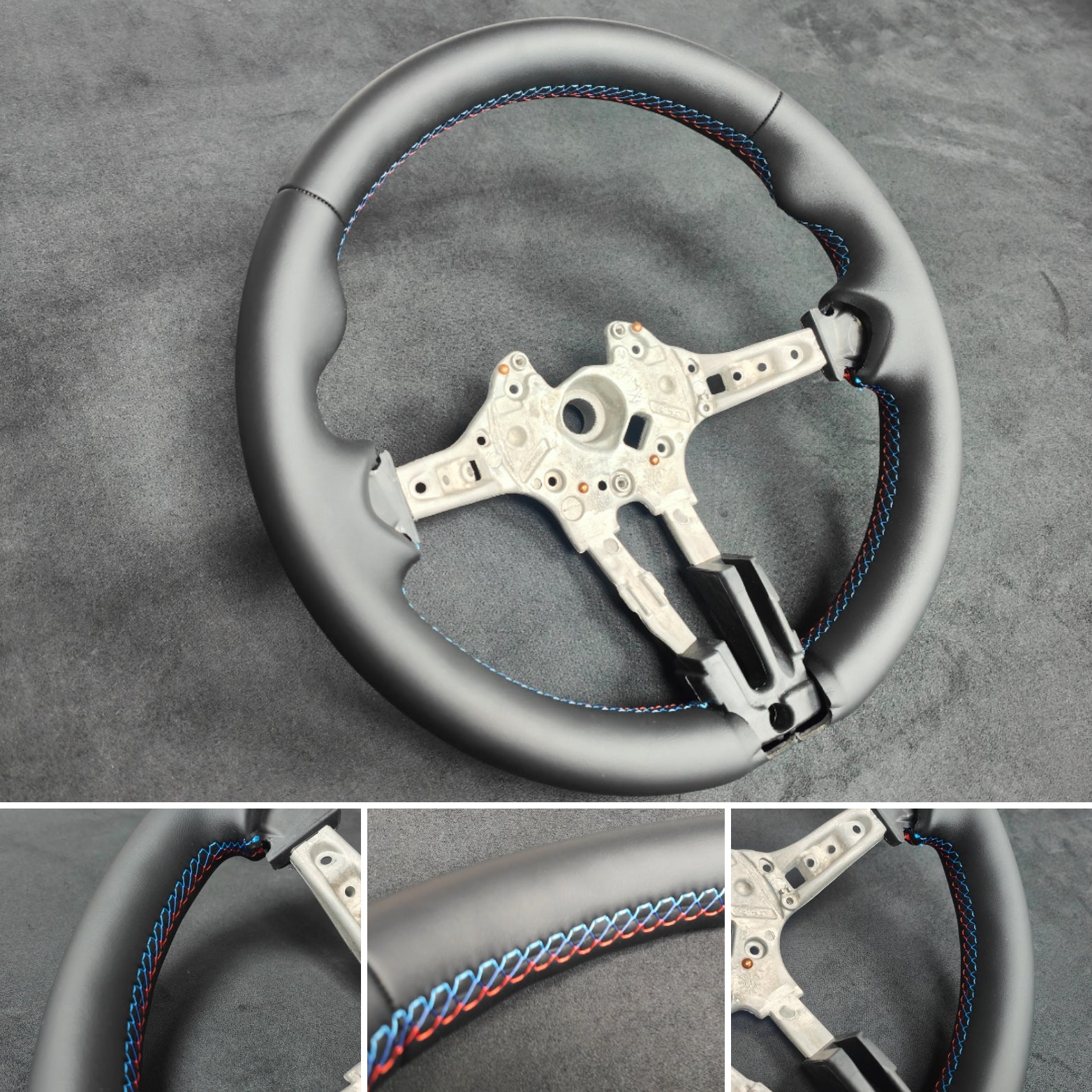 BMW F-SERIES NAPPA LEATHER TRI-STITCH STEERING WHEEL - BMW 1 2 3 4 SER ...