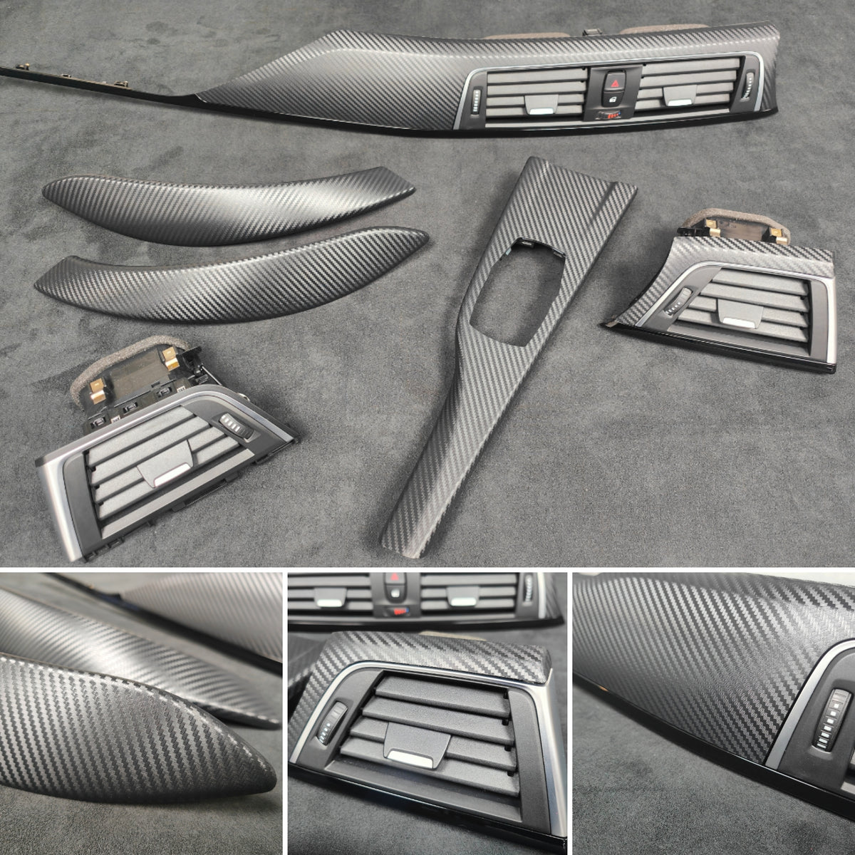 BMW F32 COUPE LCI INTERIOR TRIM SET - 3D CARBON / BLACK ACCENT