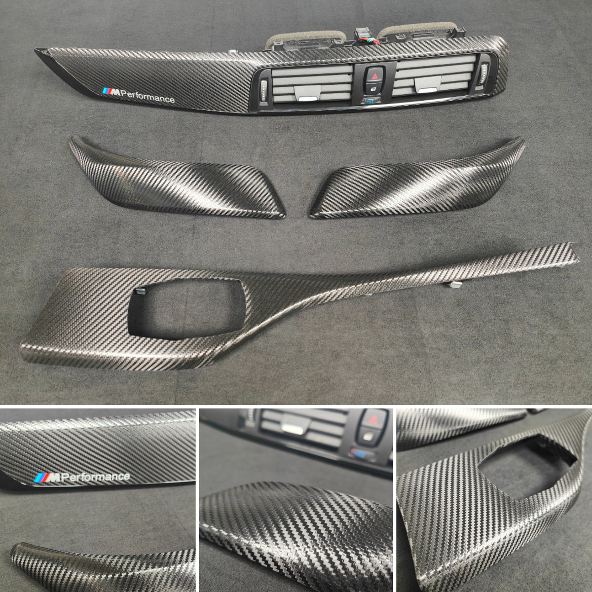 BMW F21 F22 LCI-2 INTERIOR TRIM SET - TEXTURED CARBON / GLOSS BLACK ACCENT