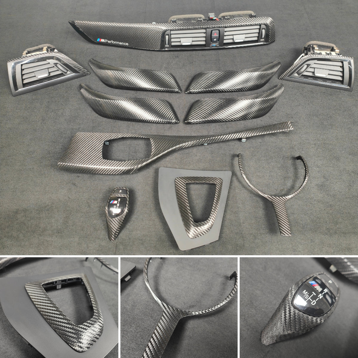 WRAPPING SERVICE - BMW F20 F21 F22 F23 LCI-2 INTERIOR TRIM SET - TEXTURED CARBON